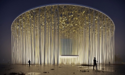 Nové divadlo v Číně si bralo inspiraci z bílých bambusových stonků